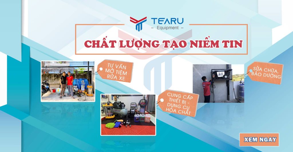 Công ty TEARU chuyên cung cấp thiết bị, setup tiệm rửa xe