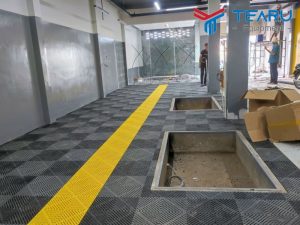 Hoàn thiện lắp tấm lót sàn rửa xe cho Kacher Trường Chinh - HCM