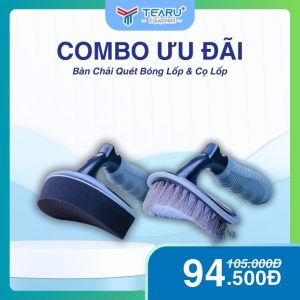 Combo bàn chải quét bóng lốp và bàn chải cọ lốp xe