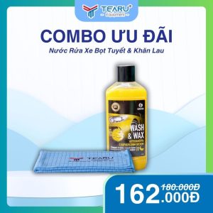 Combo nước rửa xe Wash Wax 1L và khăn lau xe Microfiber cao cấp