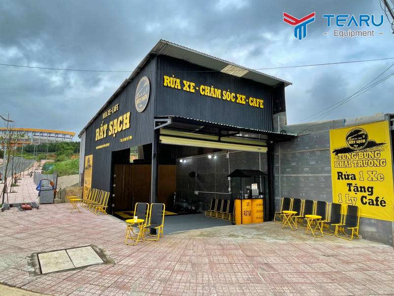 Tư vấn, thiết kế và lắp đặt tiệm Rửa Xe Máy kết hợp Cafe ở Đà Lạt, Lâm Đồng