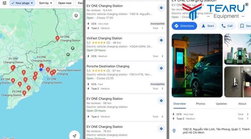 Sử dụng ứng dụng Google Maps để tìm trạm sạc là một trong những cách dễ dàng và nhanh nhất