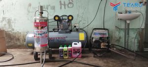 Bàn giao bộ thiết bị rửa xe cơ bản cho anh Vũ ở Đà Nẵng