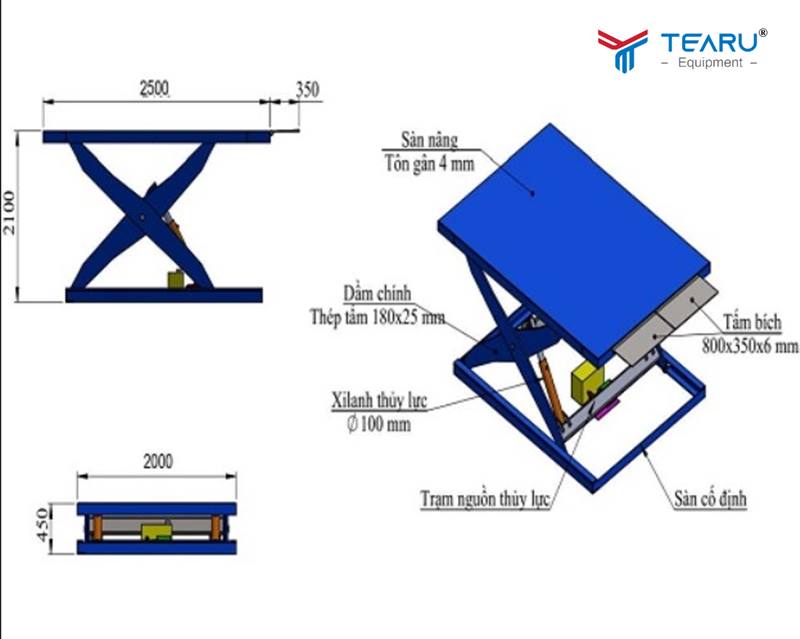 Kích thước bàn nâng xe máy bao nhiêu? Cấu tạo & phân loại