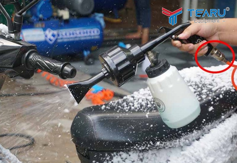 Kết nối bình với máy nén khí 