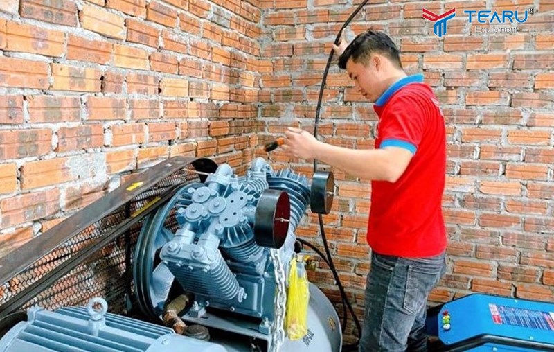 Bình khí quá lớn hoặc không đủ công suất khí nén 