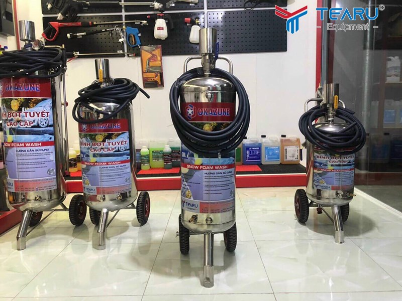 Bình bọt tuyết rửa xe ô tô inox chuyên dụng 