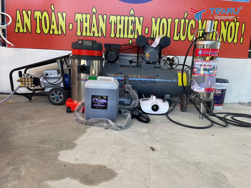 Lắp đặt tiệm rửa xe cho anh Quân ở Thăng Bình - Quảng Nam 