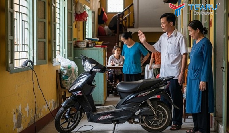 Sạc xe máy điện tại nhà thế nào cho an toàn? 1 Sạc xe máy điện tại nhà thế nào cho an toàn?