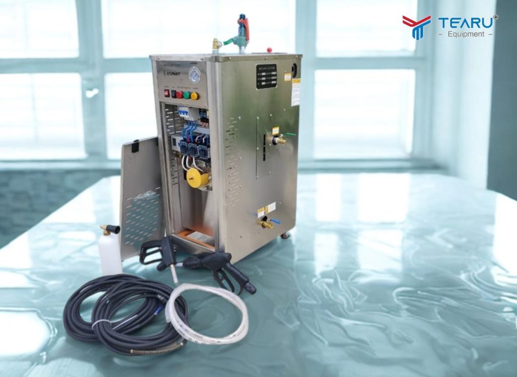 Máy rửa xe hơi nước nóng giúp làm sạch nhanh và tiết kiệm nước