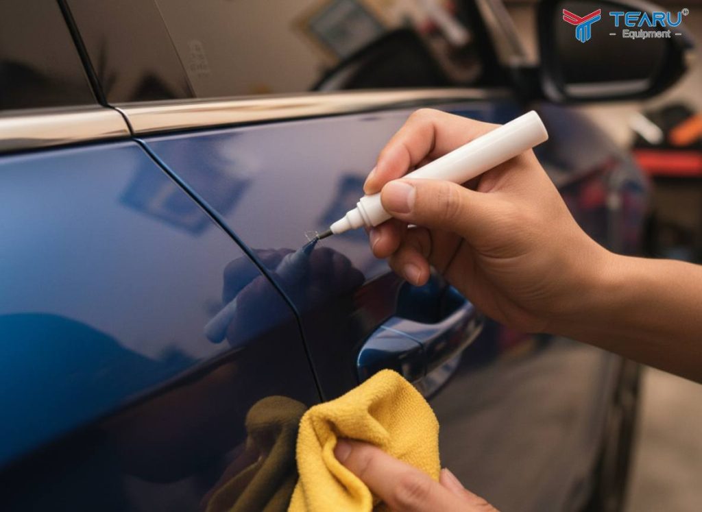 Xem Ngay 5 Cách loại bỏ vết trầy nhỏ trên thân xe ô tô tại nhà 4 Sử dụng bút xoá vết xước chuyên dụng cho vết xước nhỏ