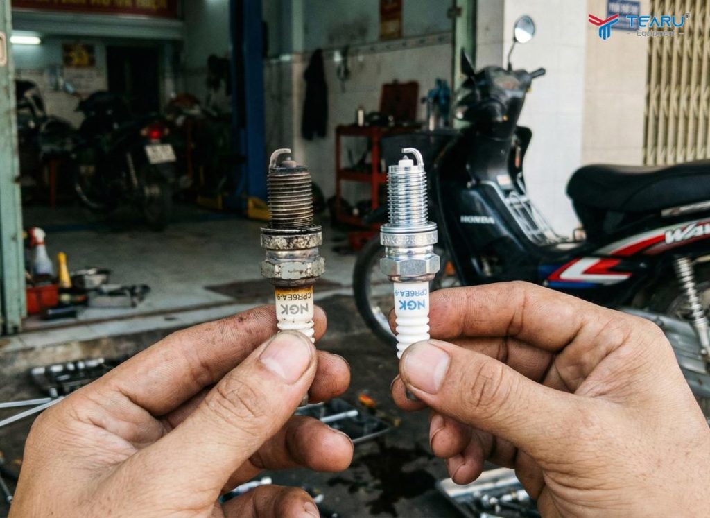 Thông thường nên thay bugi sau mỗi 10.000 – 15.000 km.