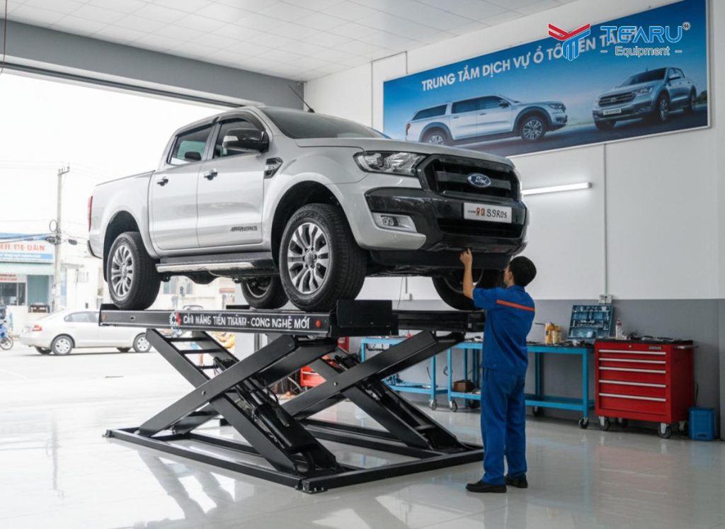 Cầu Nâng Cắt Kéo Cho Gara Ô Tô: Ưu Nhược Điểm Cần Biết Trước Khi Đầu Tư 2 Cầu nâng cắt kéo có tính thẩm mỹ cao và độ an toàn tốt