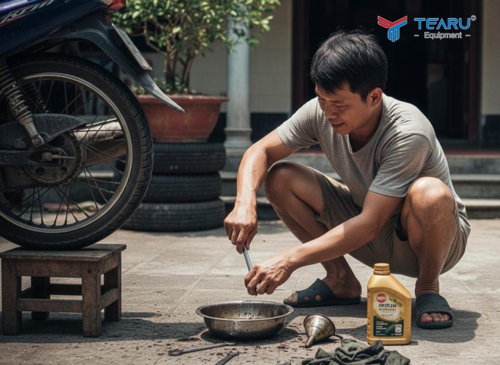 7 Sai Lầm Khi Bảo Dưỡng Xe Máy Khiến Xe Nhanh Xuống Cấp 2 Chọn nhớt thay cho xe đúng loại, phù hợp, chính hãng để bảo bệ động cơ xe máy