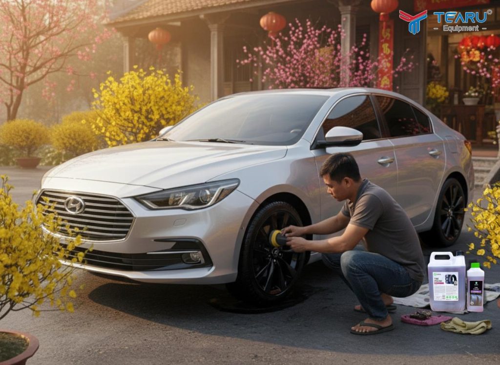 Cách Dưỡng Bóng Lốp Ô Tô Dịp Cuối Năm Giúp Xe Đẹp Như Mới Đón Tết 2 Dưỡng bóng lốp giúp Lốp đen bóng giúp xe trông sang trọng và cao cấp hơn.