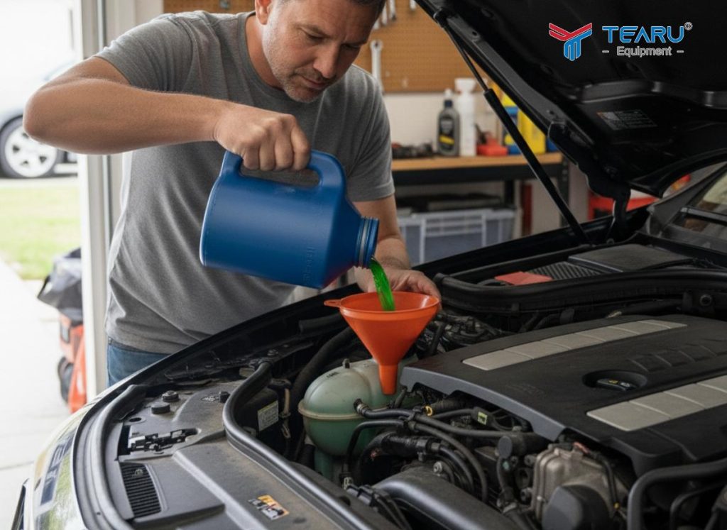 Cách Kiểm Tra Và Tự Đổ Nước Mát Ô Tô Tại Nhà Chuẩn Kỹ Thuật 2 Đổ nước làm mát khi xe đã nguội hoàn toàn