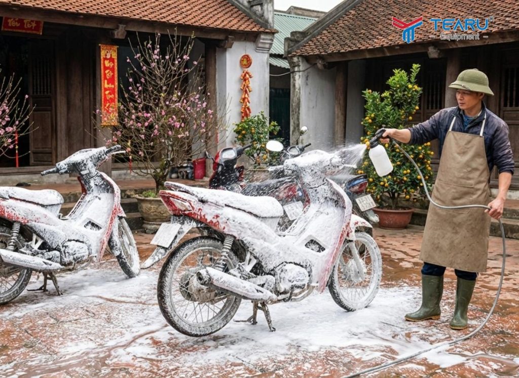 Mở Tiệm Rửa Xe Ở Nông Thôn Dịp Tết Có Lời Không? Thực Tế Bất Ngờ 3 Cần có thêm nhân viên phụ rửa xe thời vụ vào dịp tết để rửa xe nhanh hơn không để khách hàng đợi lâu