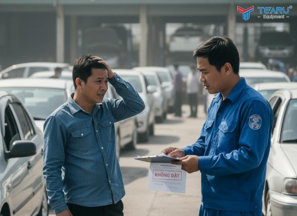 Luật Đăng Kiểm Mới Ngày 20/01/2026 Khiến Nhiều Tài Xế Bất Ngờ Vì Quy Định Này 2 Khi không đạt đăng kiểm quay lại trong ngày nộp thêm 50% phí kiểm định