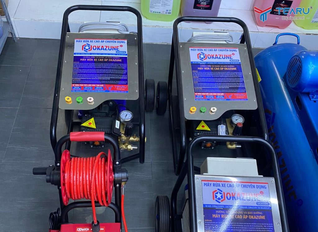 Báo Giá Máy Rửa Xe Cao Áp Mới Nhất 2026 – Cập Nhật Chi Tiết 3 Khi mua máy rửa xe cao ấp cần lựa chọn các thương hiệu lớn uy tín như Okazune