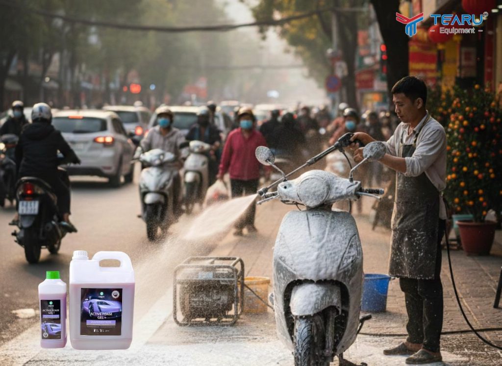 Kinh Nghiệm Chọn Dung Dịch Rửa Xe Máy Lưu Động Dịp Tết – Siêu Tiết Kiệm, Lợi Nhuận Cao 3 Sử dụng dung dịch đảm bảo an toàn cho nhựa, sơn và người dùng