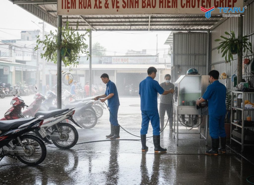 Mô Hình Rửa Xe Máy Kèm Dịch Vụ Vệ Sinh Nón Bảo Hiểm Hái Ra Tiền 1 Mô Hình Rửa Xe Máy Kèm Dịch Vụ Vệ Sinh Nón Bảo Hiểm Hái Ra Tiền