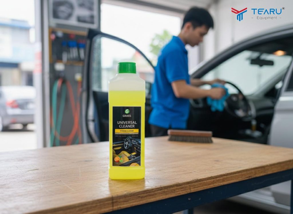 Quy Trình Vệ Sinh Nội Thất Ô Tô Chuẩn Garage Chuyên Nghiệp 4 Dung dịch Universal cleaner làm sạch mạnh nhưng không làm bạc màu nội thất