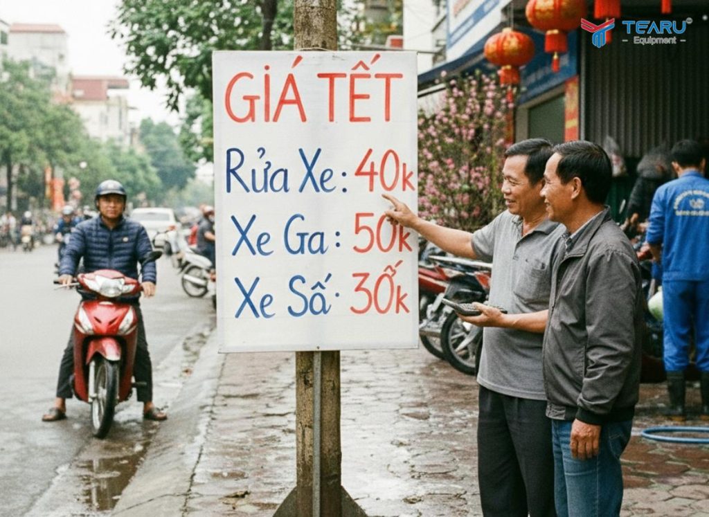 Có Nên Tăng Giá Rửa Xe Dịp Tết Nguyên Đán? Phân Tích Thực Tế Từ Chủ Tiệm 3 Giá rửa xe tăng hợp lý và công khai với khách hàng
