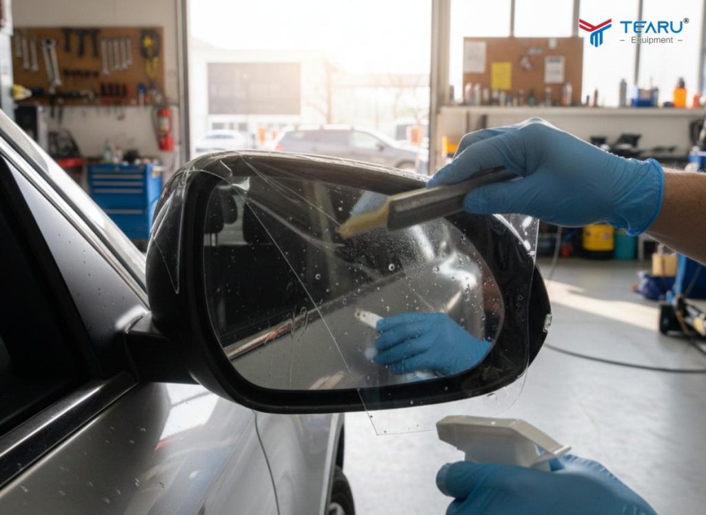 Cách Chống Đọng Nước Kính Chiếu Hậu Trời Mưa Giúp Lái Xe An Toàn Hơn 3 Dán Film chống nước lên kính là giải pháp lâu dài cho xe