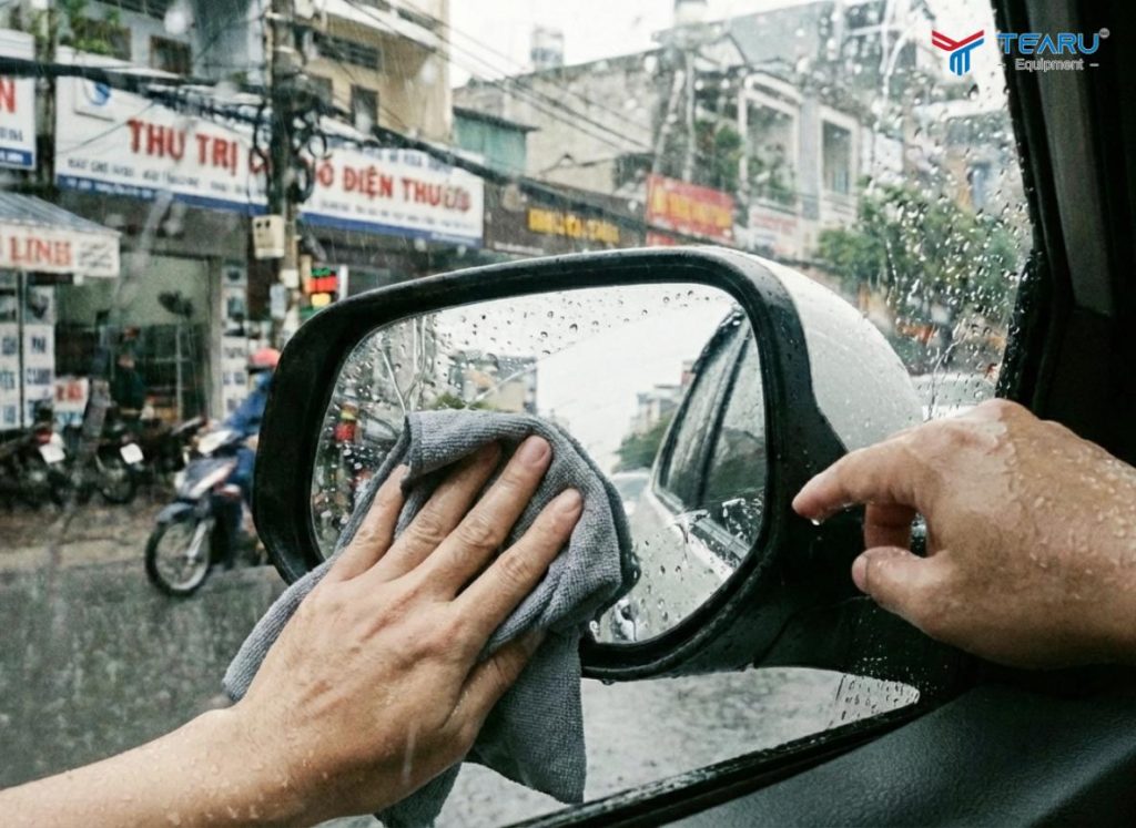 Cách Chống Đọng Nước Kính Chiếu Hậu Trời Mưa Giúp Lái Xe An Toàn Hơn 2 Sử dụng dung dịch chống bám nước giúp tạo lớp phủ làm nước trượt nhanh không bám lên kính