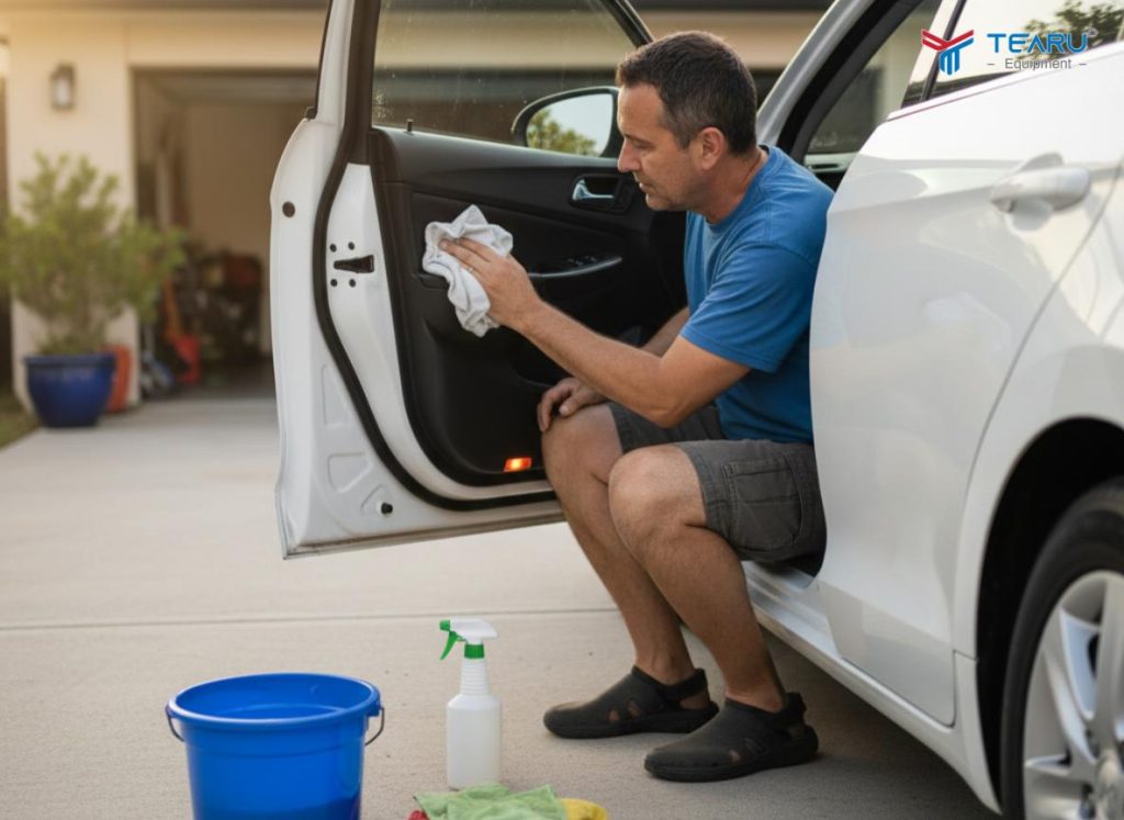 Vệ Sinh Khe Cửa Ô Tô Dịp Cuối Năm: Chi Tiết Nhỏ Nhưng Quan Trọng 3 sau khi vệ sinh lau khô lại bằng khăn sạch