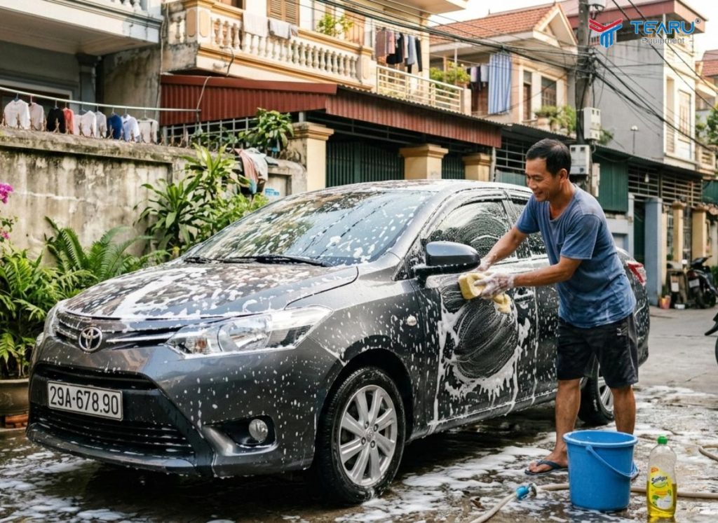 Có Nên Rửa Xe Bằng Xà Phòng Hay Nước Rửa Chén Không? Sự Thật Nhiều Người Chưa Biết 2 Rửa xe bằng nước rửa chén dễ để lại các vệt ố trên xe