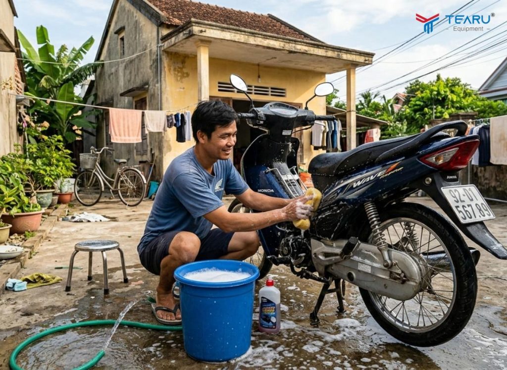 Tự Làm Nước Rửa Xe Máy Tại Nhà: Cách Pha Đơn Giản Ai Cũng Làm Được 3 Khi tự làm nước rửa xe máy tại nhà không pha quá đặc làm ảnh hưởng đến sơn xe