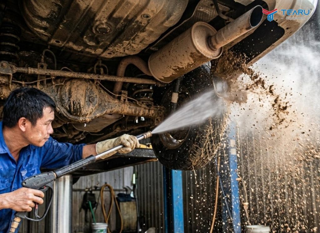 Hướng Dẫn Làm Sạch Gầm Xe Ô Tô Đúng Cách Giúp Xe Bền Bỉ Hơn 2 Thường xuyên vệ sinh gầm xe để tránh rỉ sét và ăn mòn kìm loại