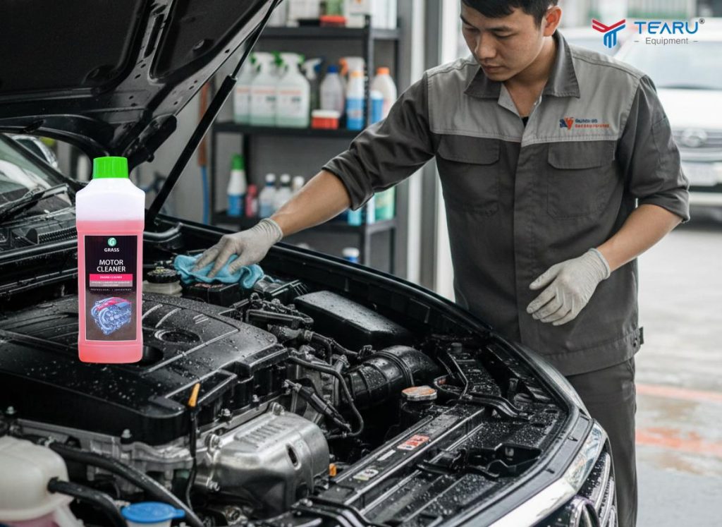 Các Loại Dung Dịch Thường Dùng Trong Tiệm Rửa Xe Hiện Nay 6 Dung dịch Motor cleaner Tẩy rửa dầu mỡ và bụi bẩn trong khoang máy