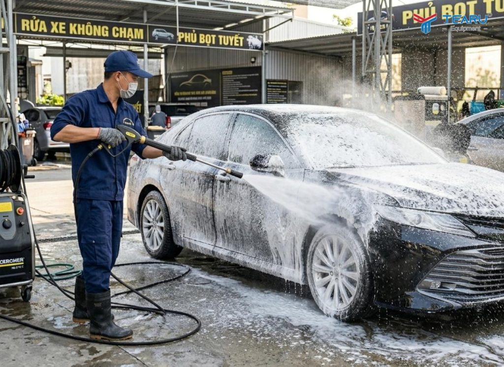Ưu Điểm Của Phương Pháp Rửa Xe Không Cần Lau Chạm Bề Mặt 3 Rửa xe không chạm giúp tiết kiệm chi phí và nhân công