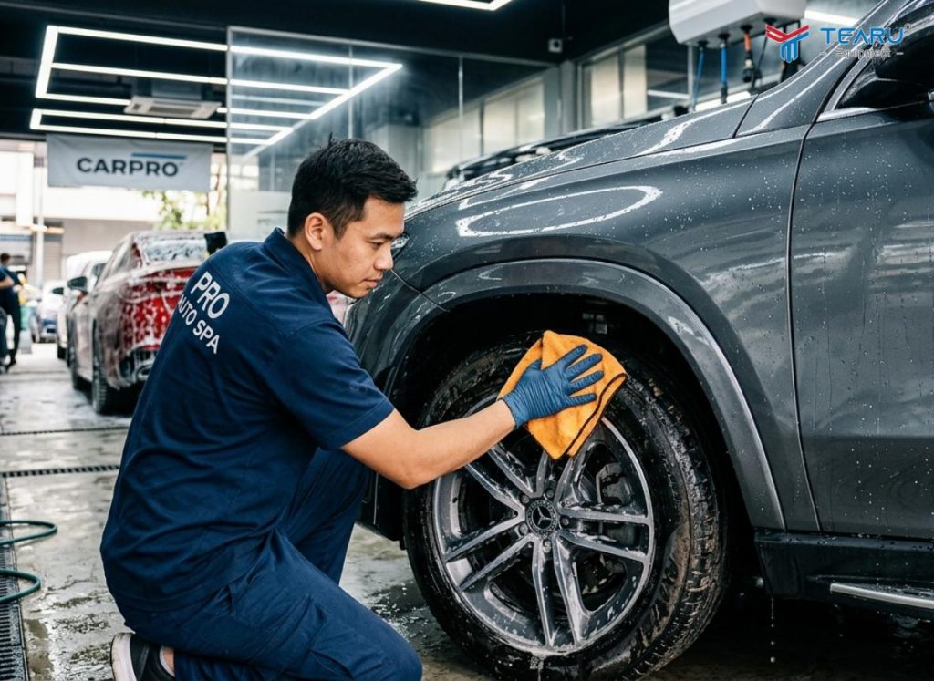 Rửa Xe Nhanh Hay Rửa Xe Kỹ? Cách Chọn Để Giữ Khách Lâu Dài 2 Tiệm rửa xe cần rửa nhanh nhưng vẫn sạch cho khách