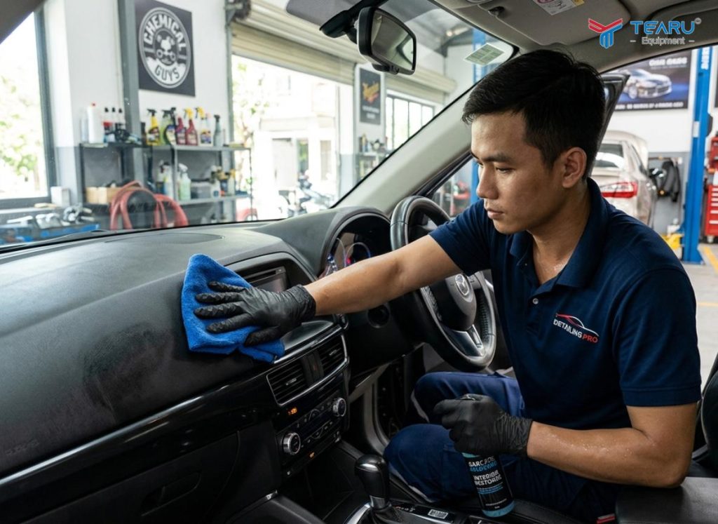 Cách Bảo Quản Các Chi Tiết Nhựa Và Cao Su Trên Xe Không Bị Giòn Nứt 2 Sử dụng hoá chất không phù hợp dễ làm nội thất nhanh xuống cấp hơn