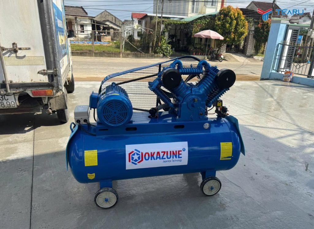 Mua Máy Nén Khí Tại Đà Nẵng Ở Đâu Chất Lượng, Giá Rẻ? 2 Máy nén khú okazune tại công ty Tearu với thiết kế chắc chắn, độ bền cao