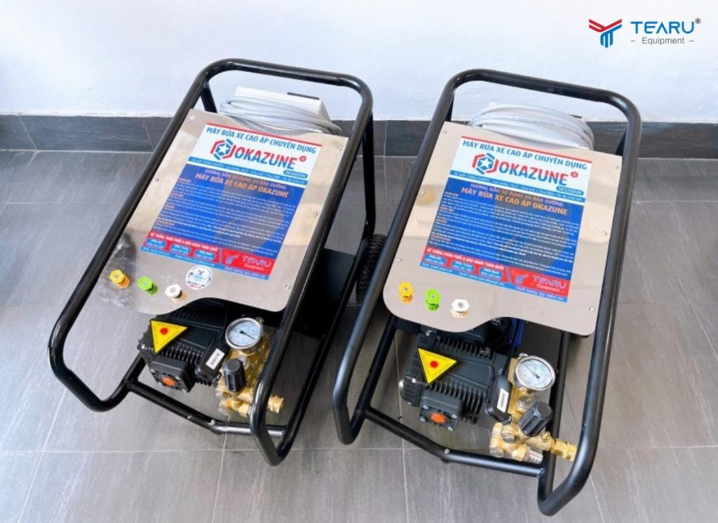 Các Dòng Máy Rửa Xe Hiện Nay Và Cách Lựa Chọn Hiệu Quả, Tiết Kiệm 4 Máy rửa xe cao áp Okazune với thiết kế hiện đại, hoạt động với công suất lớn, độ bền cao