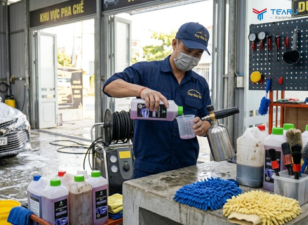 Giải Pháp Rửa Xe Nhanh Gọn Với Bọt Tuyết Rửa Xe Không Chạm