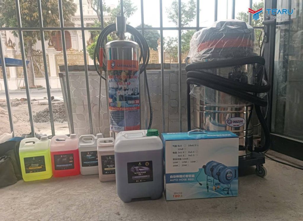 Thi Công Và Lắp Đặt Tiệm Rửa Xe Cho Anh Thời Tại Quảng Ninh Uy Tín 2 Công ty Tearu cung cấp trọn bộ thiết bị, dụng cụ, dung dịch để mở tiệm rửa xe chuyên nghiệp