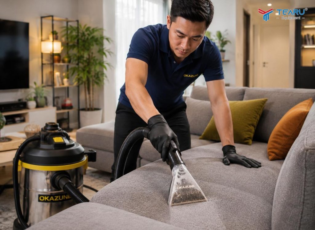 Khám Phá Các Ứng Dụng Thực Tế Của Máy Hút Bụi Okazune 3 Máy hút bụi Okazune giúp vệ sinh ghế sofa nhà cửa sạch sẽ
