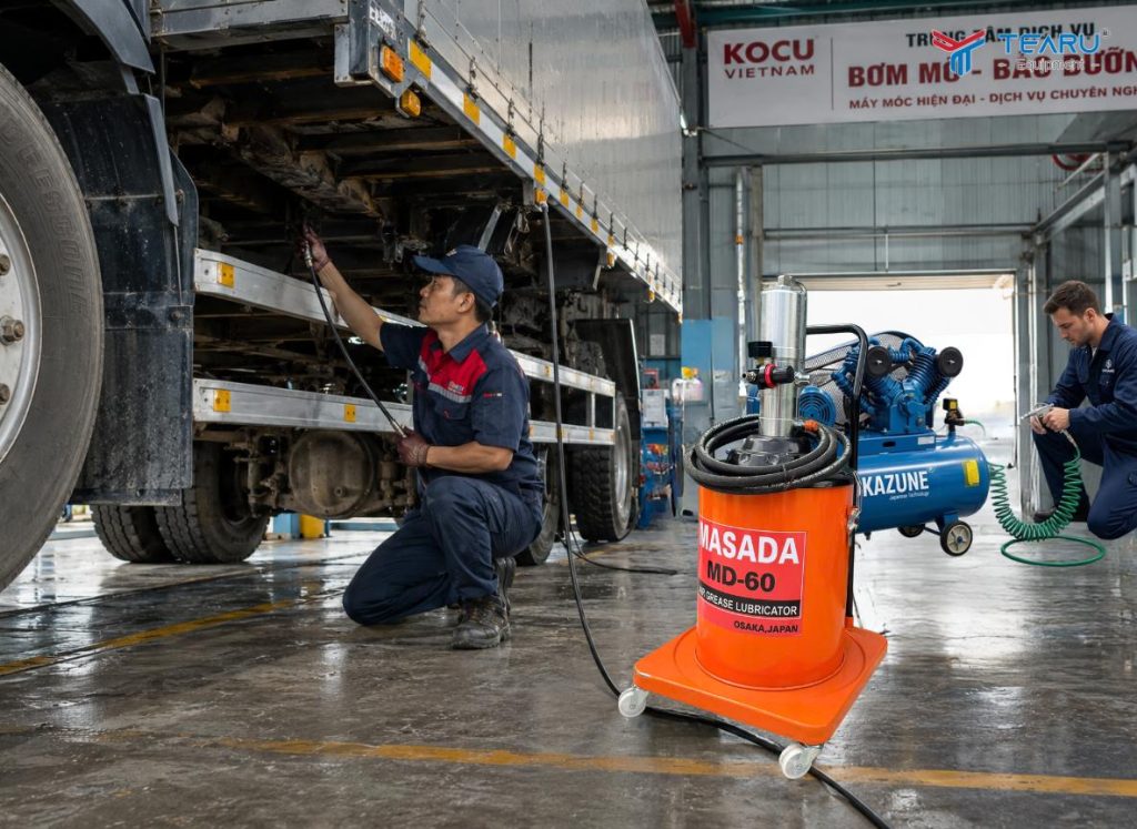 Mô Hình Rửa Xe Tải Kết Hợp Bơm Mỡ Đang Được Ưa Chuộng Hiện Nay 2 Rửa xe kết hợp bơm mỡ cho xe tải ngày càng được nhiều khách hàng quan tâm