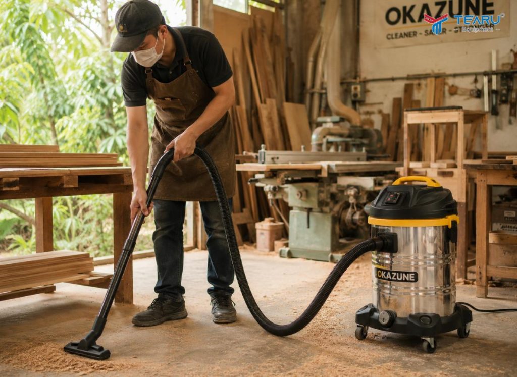 Khám Phá Các Ứng Dụng Thực Tế Của Máy Hút Bụi Okazune 4 Máy hút bụi OKazune ứng dụng trong ngành mộc